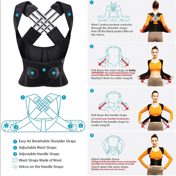 - Caretras Posture Corrector Mens and Women’s Size: L - Picture 3 of 9